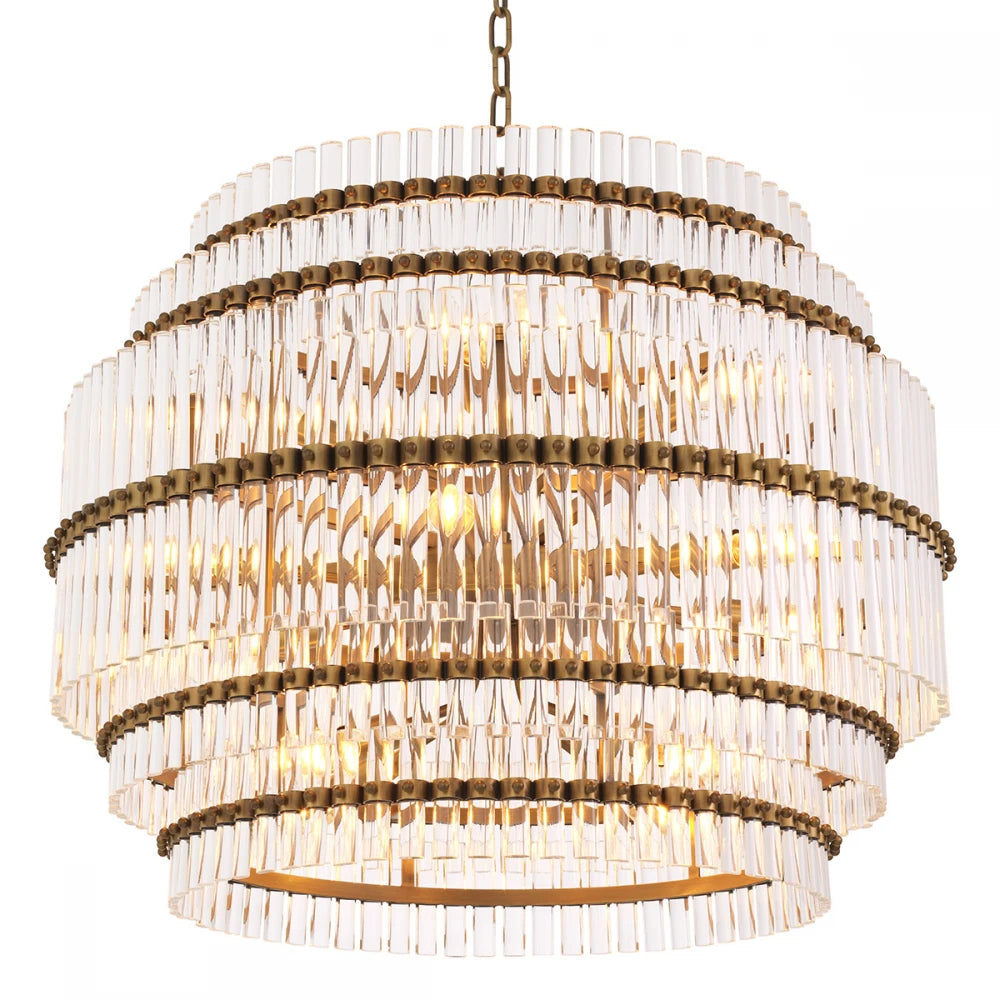 Candelabru din Metal Alama si Sticla Transparent H57xD75.5cm Scottsdale Eichholtz
