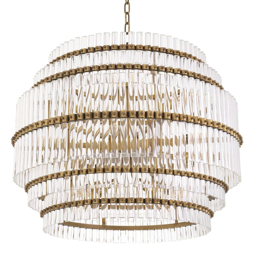 Candelabru din Metal Alama si Sticla Transparent H57xD75.5cm Scottsdale Eichholtz