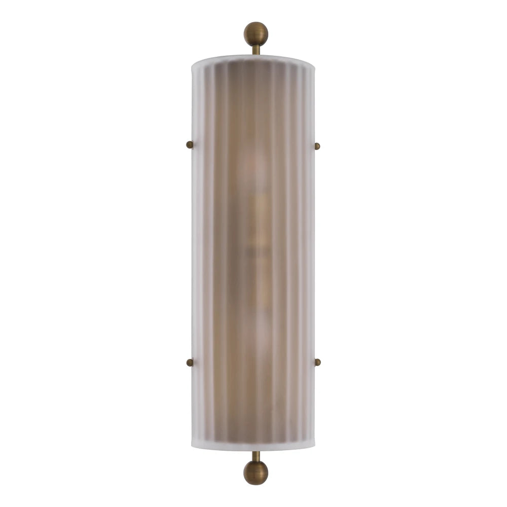 Aplica de perete din Metal Alama si Sticla Alb H55xL16cm Juno Eichholtz