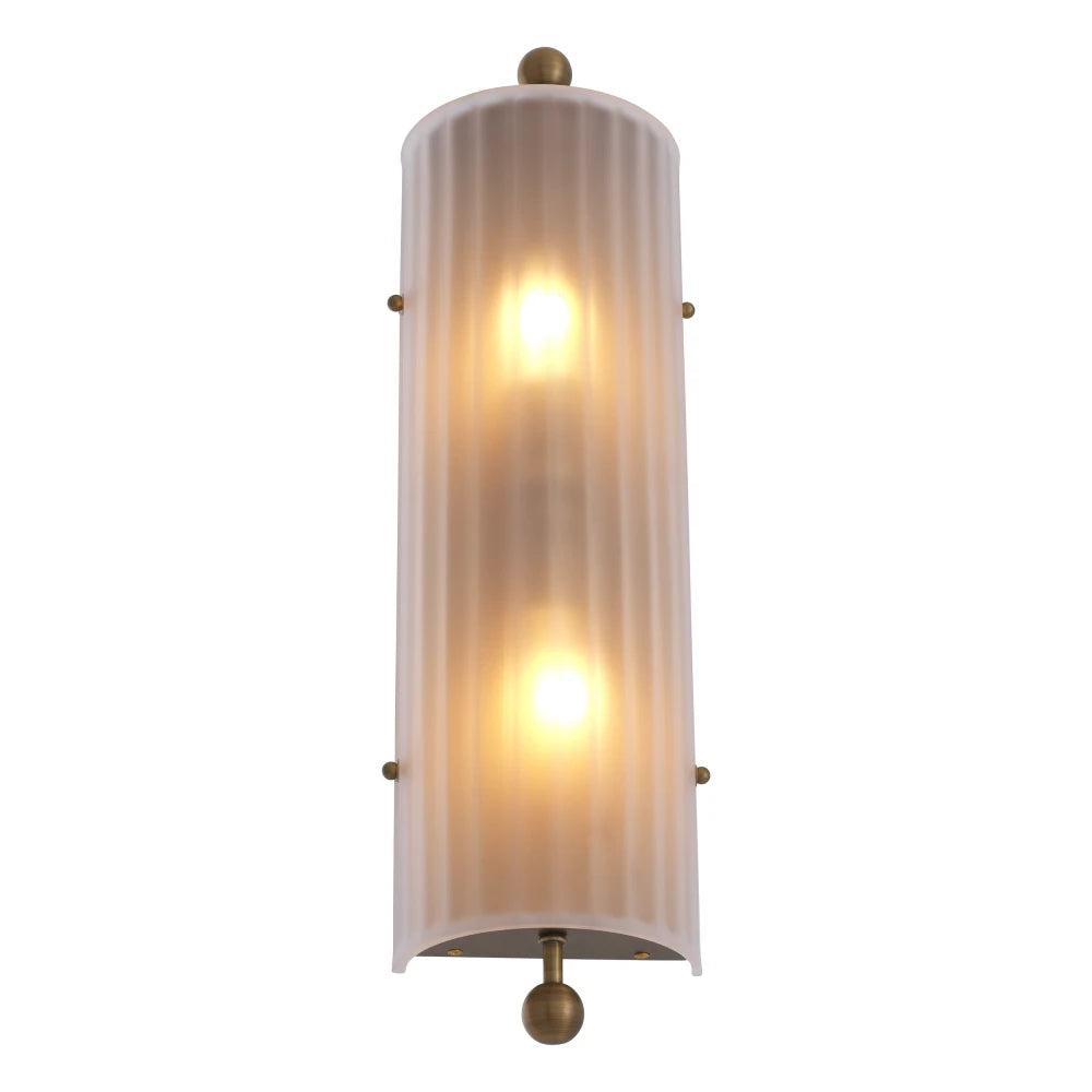 Aplica de perete din Metal Alama si Sticla Alb H55xL16cm Juno Eichholtz