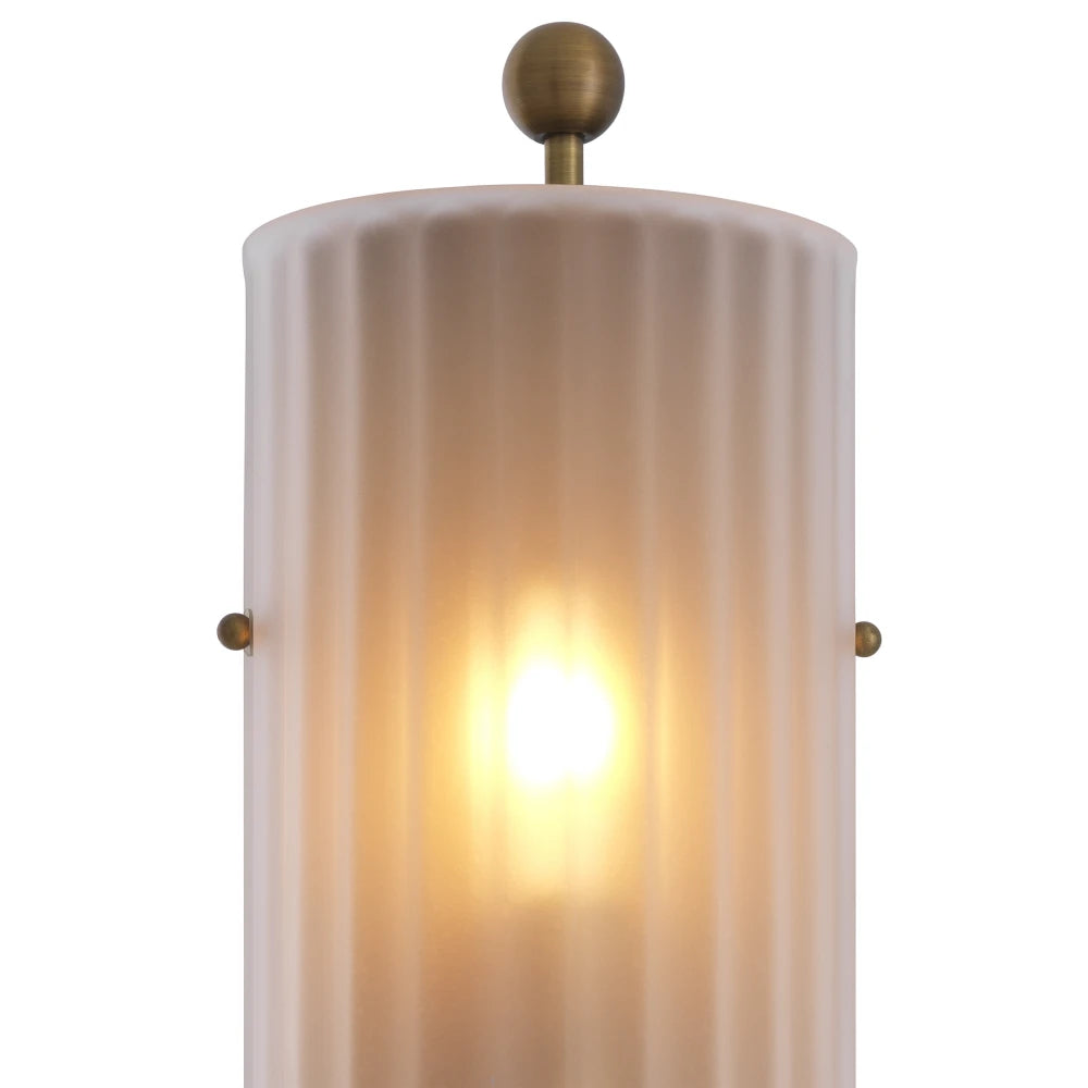Aplica de perete din Metal Alama si Sticla Alb H55xL16cm Juno Eichholtz