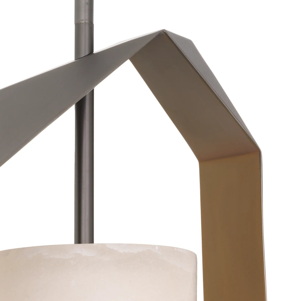 Candelabru din Metal Negru/Alama si Alabastru Alb H76xL51cm Santos Eichholtz
