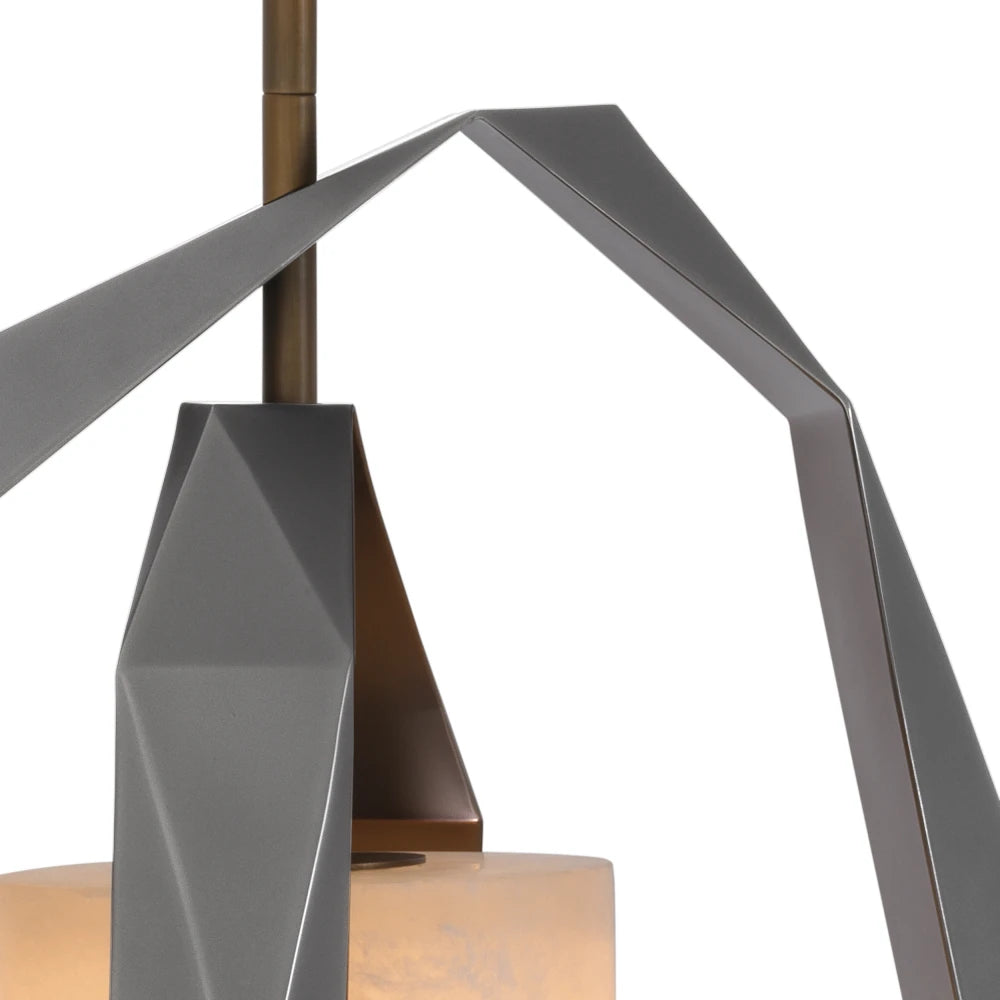 Candelabru din Metal Negru/Alama si Alabastru Alb H76xL51cm Santos Double Eichholtz