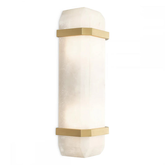 Aplica de perete din Metal Alama si Alabastru Alb H42xL13cm Pandora Eichholtz