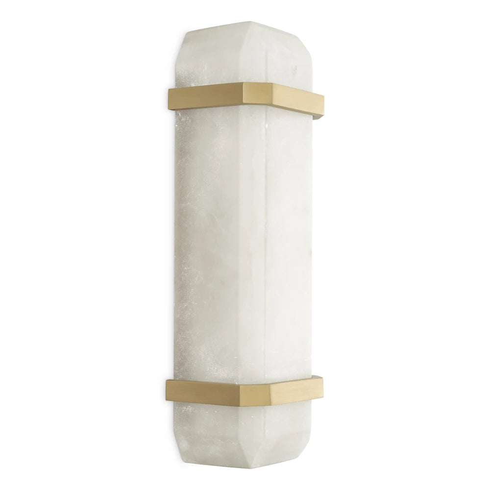 Aplica de perete din Metal Alama si Alabastru Alb H42xL13cm Pandora Eichholtz