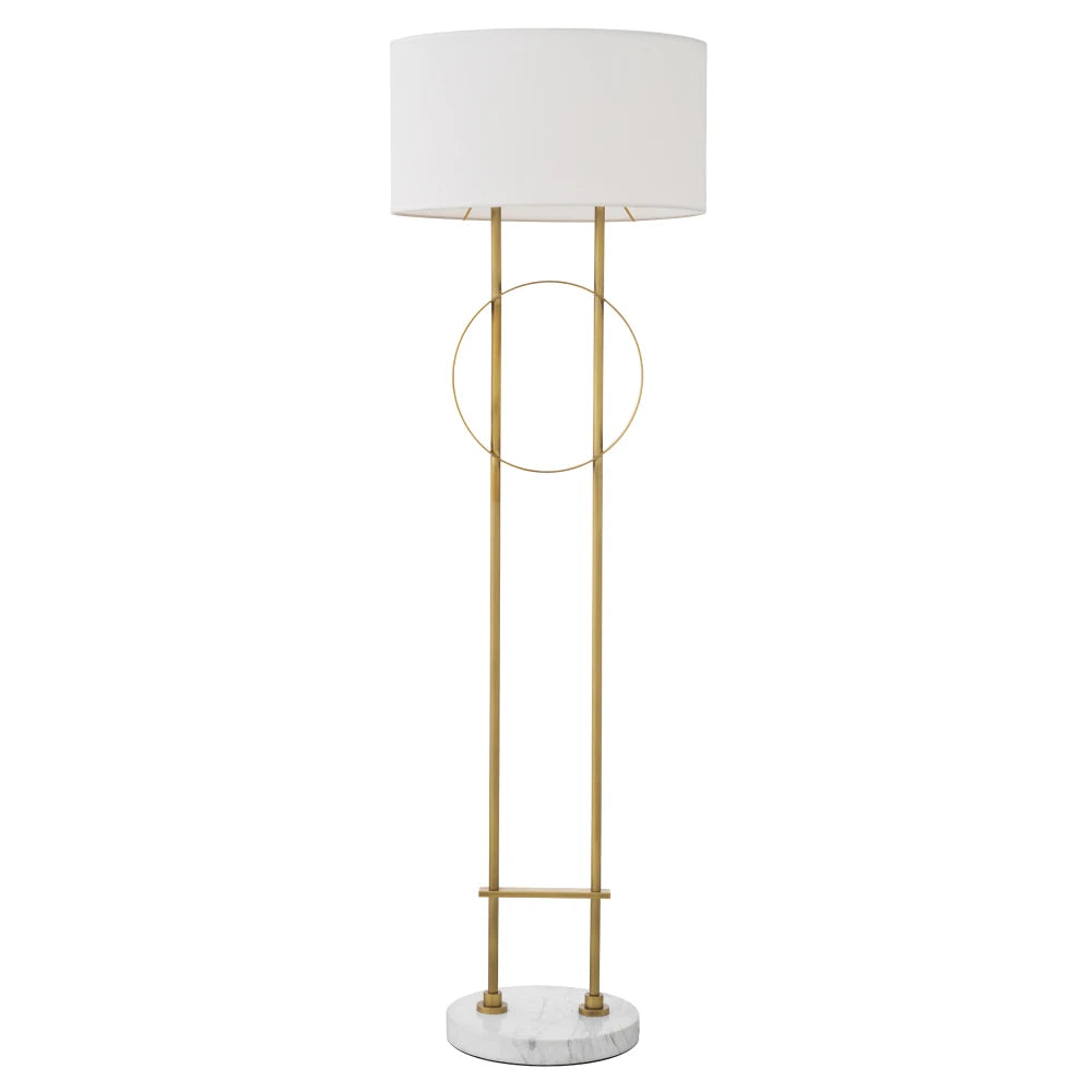 Lampa de podea din Metal/Marmura Alama/Alb si Stofa Alb H157xL49cm Kaiser Eichholtz