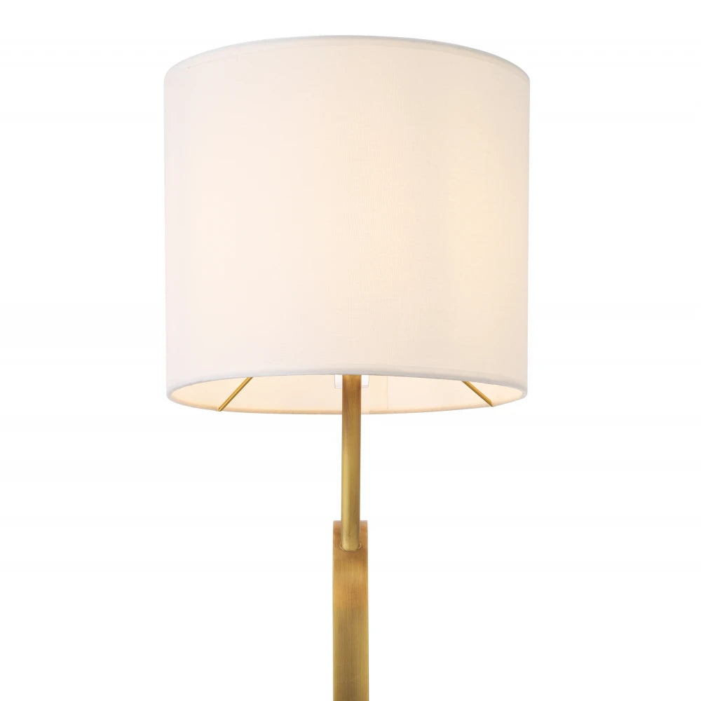 Lampa de podea din Metal/Marmura Alama/Alb si Stofa Alb H157xL49cm Kaiser Eichholtz