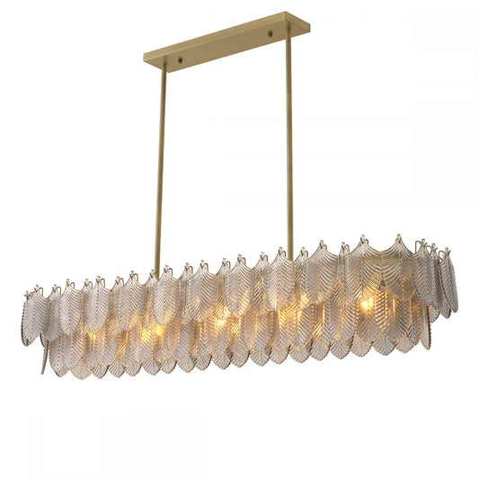 Candelabru din Metal Alama si Sticla Fumuriu H25xL140cm Verbier rectangular Eichholtz