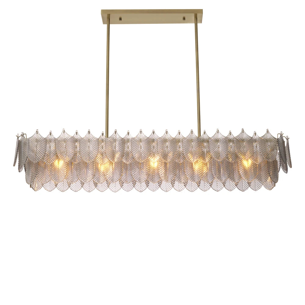 Candelabru din Metal Alama si Sticla Fumuriu H25xL140cm Verbier rectangular Eichholtz