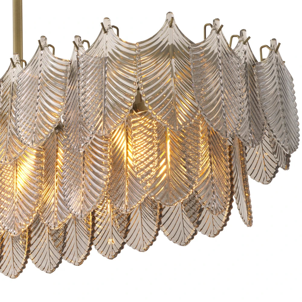 Candelabru din Metal Alama si Sticla Fumuriu H25xL140cm Verbier rectangular Eichholtz