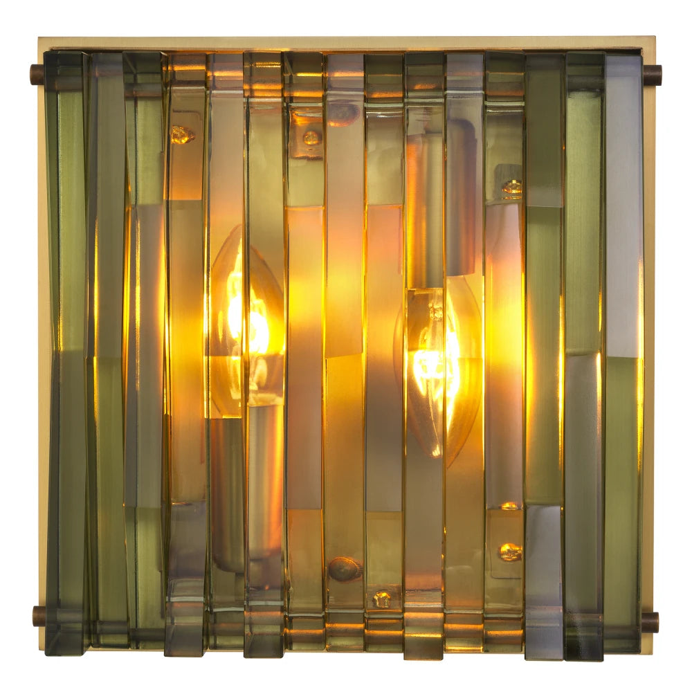 Aplica de perete din Metal Alama si Sticla Verde H21xL15cm Nuvola S Eichholtz