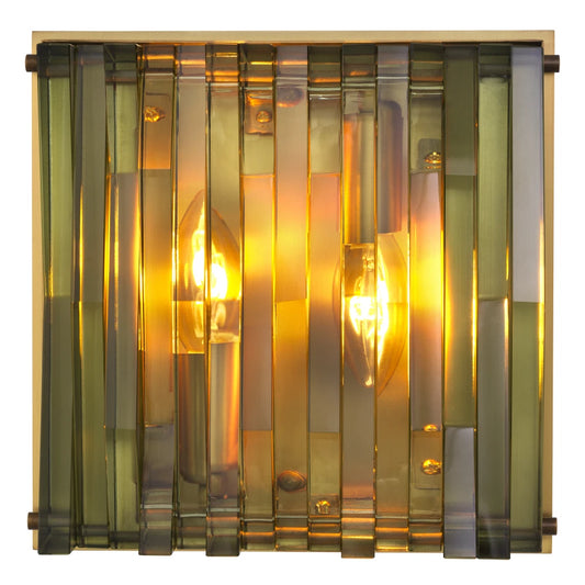 Aplica de perete din Metal Alama si Sticla Verde H21xL15cm Nuvola S Eichholtz
