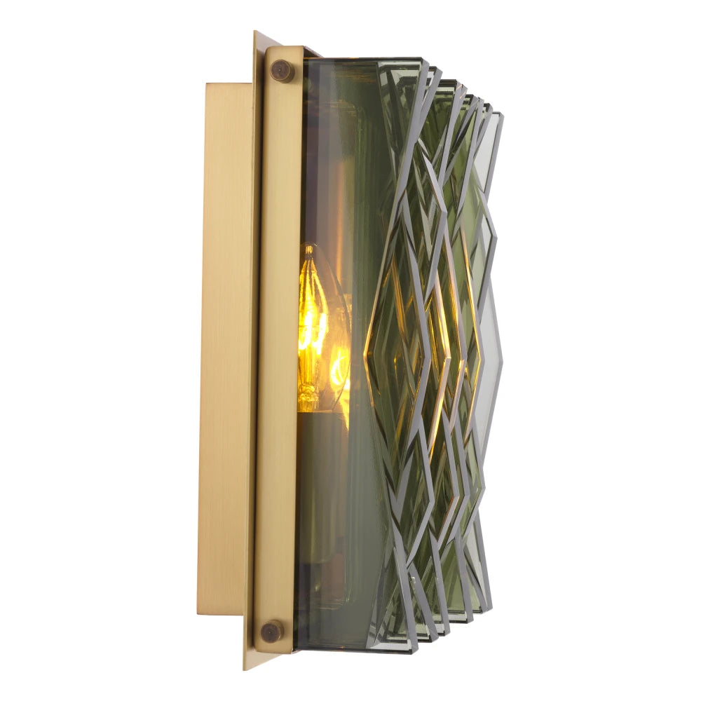 Aplica de perete din Metal Alama si Sticla Verde H21xL15cm Nuvola S Eichholtz