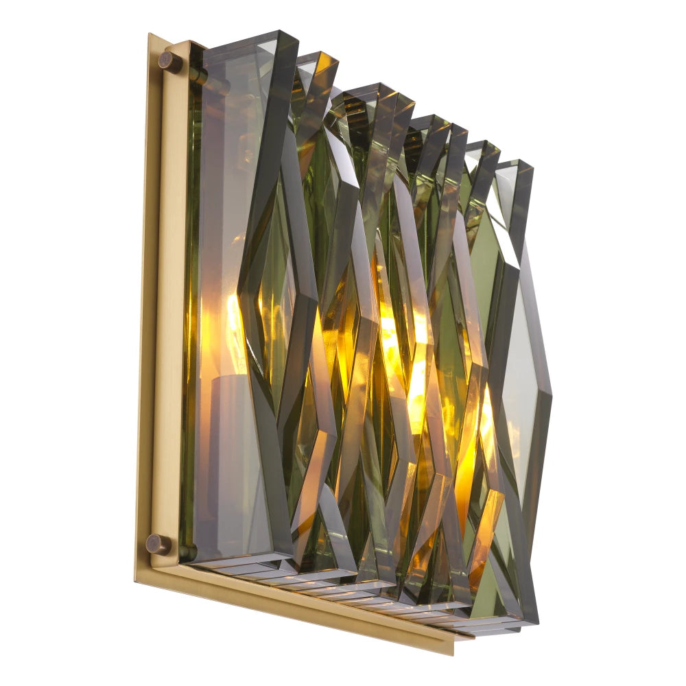 Aplica de perete din Metal Alama si Sticla Verde H21xL15cm Nuvola S Eichholtz