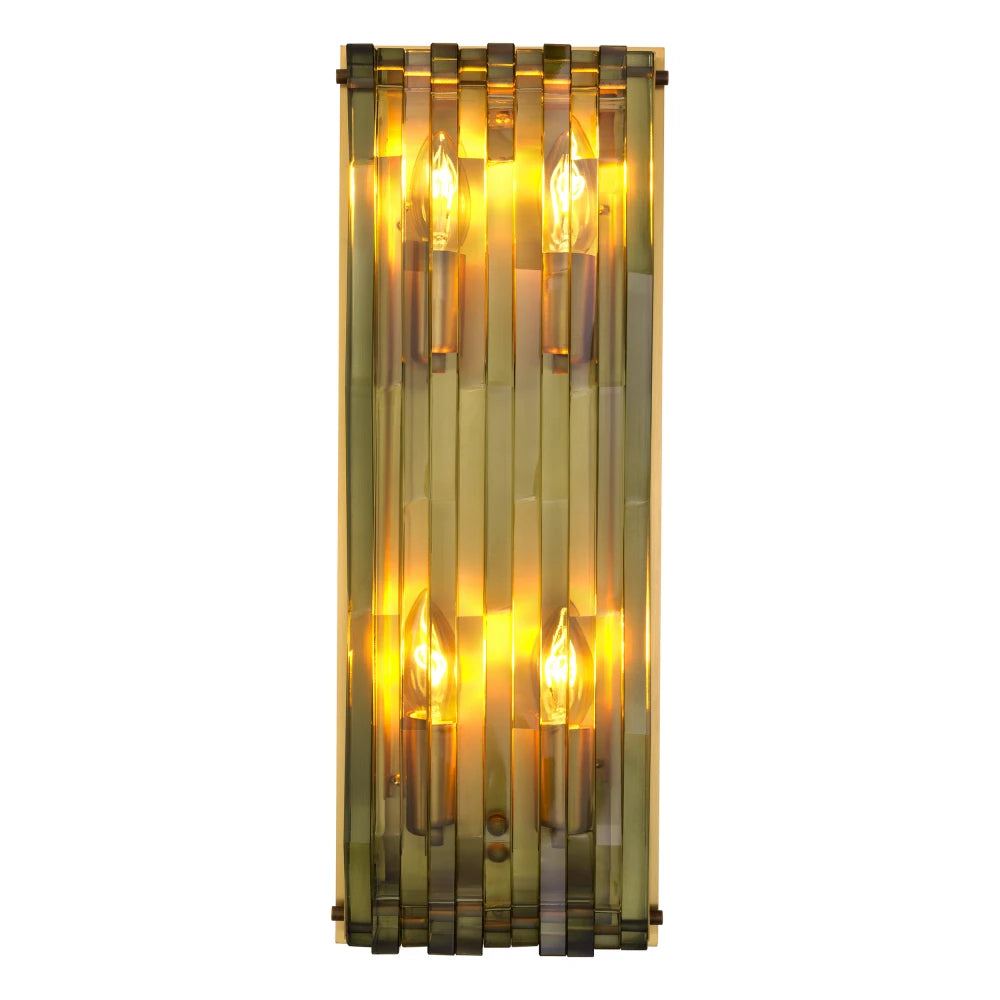 Aplica de perete din Metal Alama si Sticla Verde H50xL18cm Nuvola L Eichholtz
