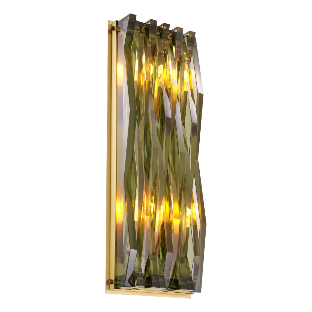 Aplica de perete din Metal Alama si Sticla Verde H50xL18cm Nuvola L Eichholtz