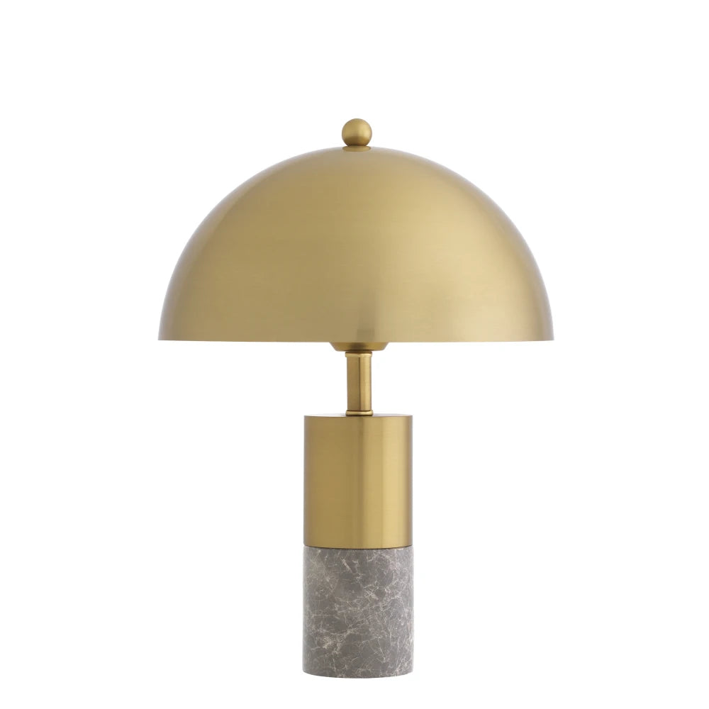 Veioza din Metal/Marmura Alama/Gri si Metal Alama H36xD25cm Flair S Eichholtz