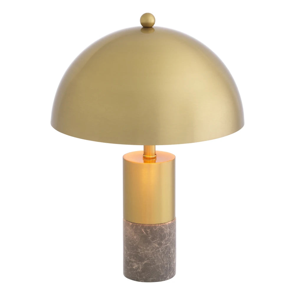 Veioza din Metal/Marmura Alama/Gri si Metal Alama H36xD25cm Flair S Eichholtz