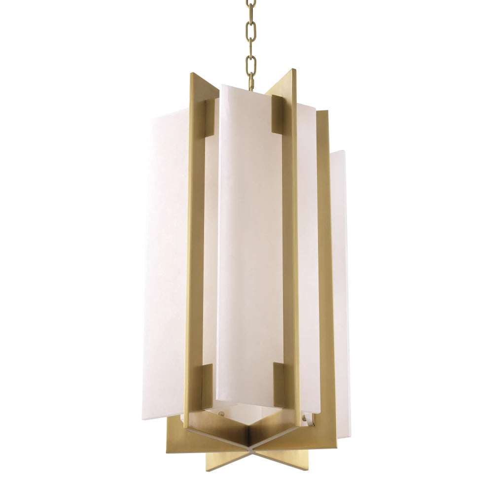 Candelabru din Metal Alama si Alabastru Alb H70xD40cm Lugano Eichholtz