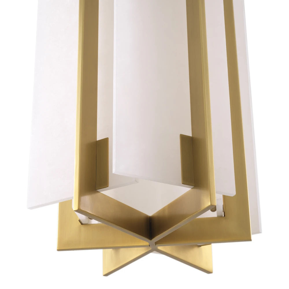 Candelabru din Metal Alama si Alabastru Alb H70xD40cm Lugano Eichholtz