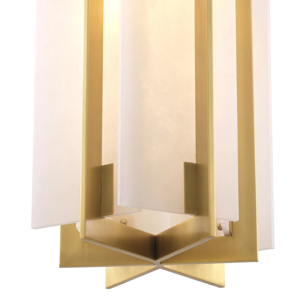 Candelabru din Metal Alama si Alabastru Alb H70xD40cm Lugano Eichholtz