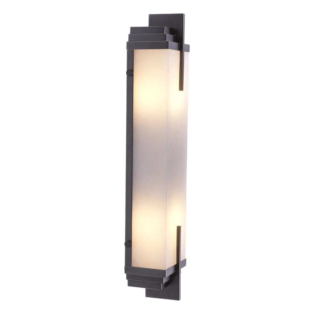 Aplica de perete din Metal Bronz si Alabastru Alb H51xL10.5cm Harman Eichholtz