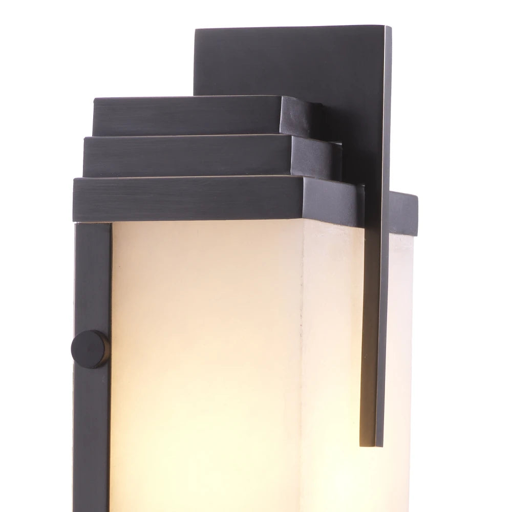 Aplica de perete din Metal Bronz si Alabastru Alb H51xL10.5cm Harman Eichholtz