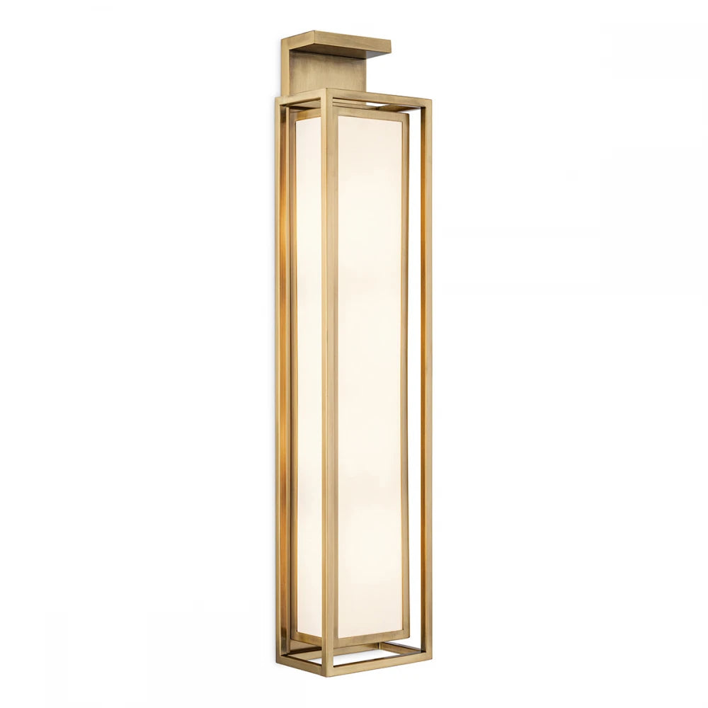 Aplica de perete din Metal Alama si Stofa Alb H70xL15cm Versus Eichholtz
