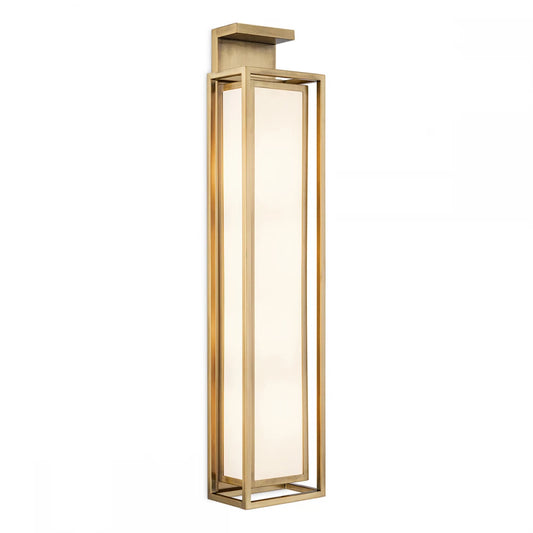 Aplica de perete din Metal Alama si Stofa Alb H70xL15cm Versus Eichholtz