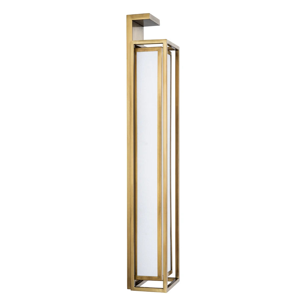 Aplica de perete din Metal Alama si Stofa Alb H70xL15cm Versus Eichholtz