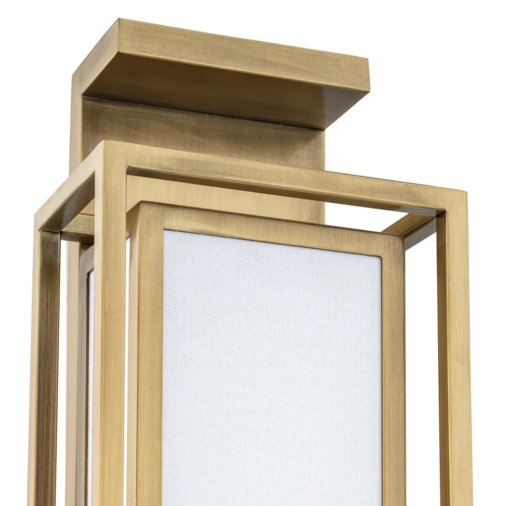Aplica de perete din Metal Alama si Stofa Alb H70xL15cm Versus Eichholtz