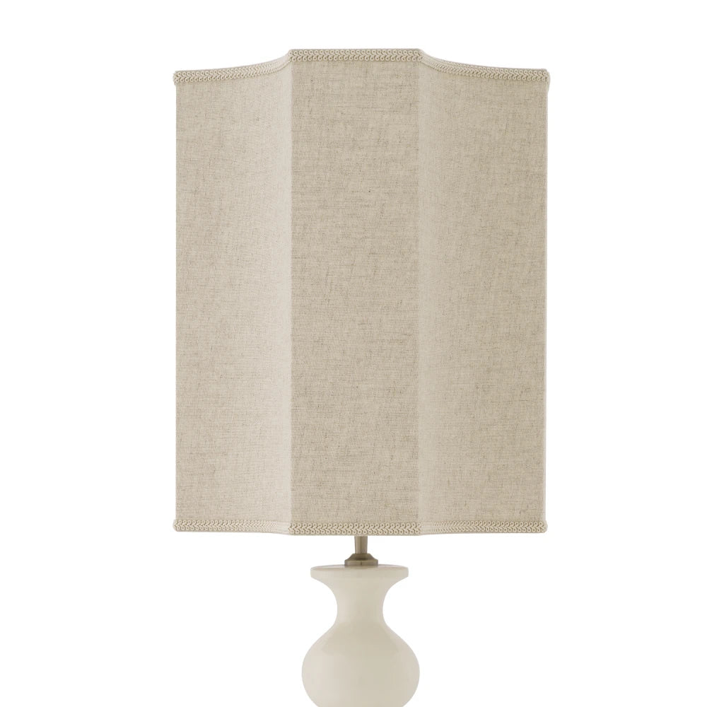 Veioza din Metal/Ceramica Alama/Alb si Stofa Crem H116.5xL40.5cm Mabel Eichholtz