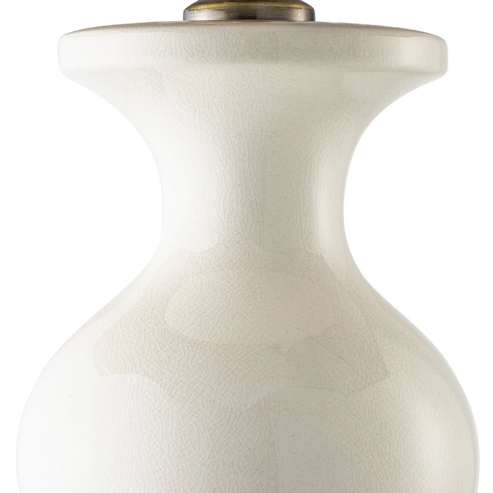 Veioza din Metal/Ceramica Alama/Alb si Stofa Crem H116.5xL40.5cm Mabel Eichholtz