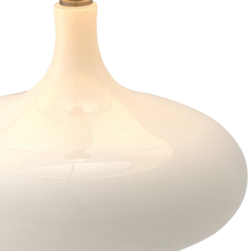 Veioza din Metal/Ceramica Alama/Alb si Stofa Crem H64.5xL46cm Jones Eichholtz