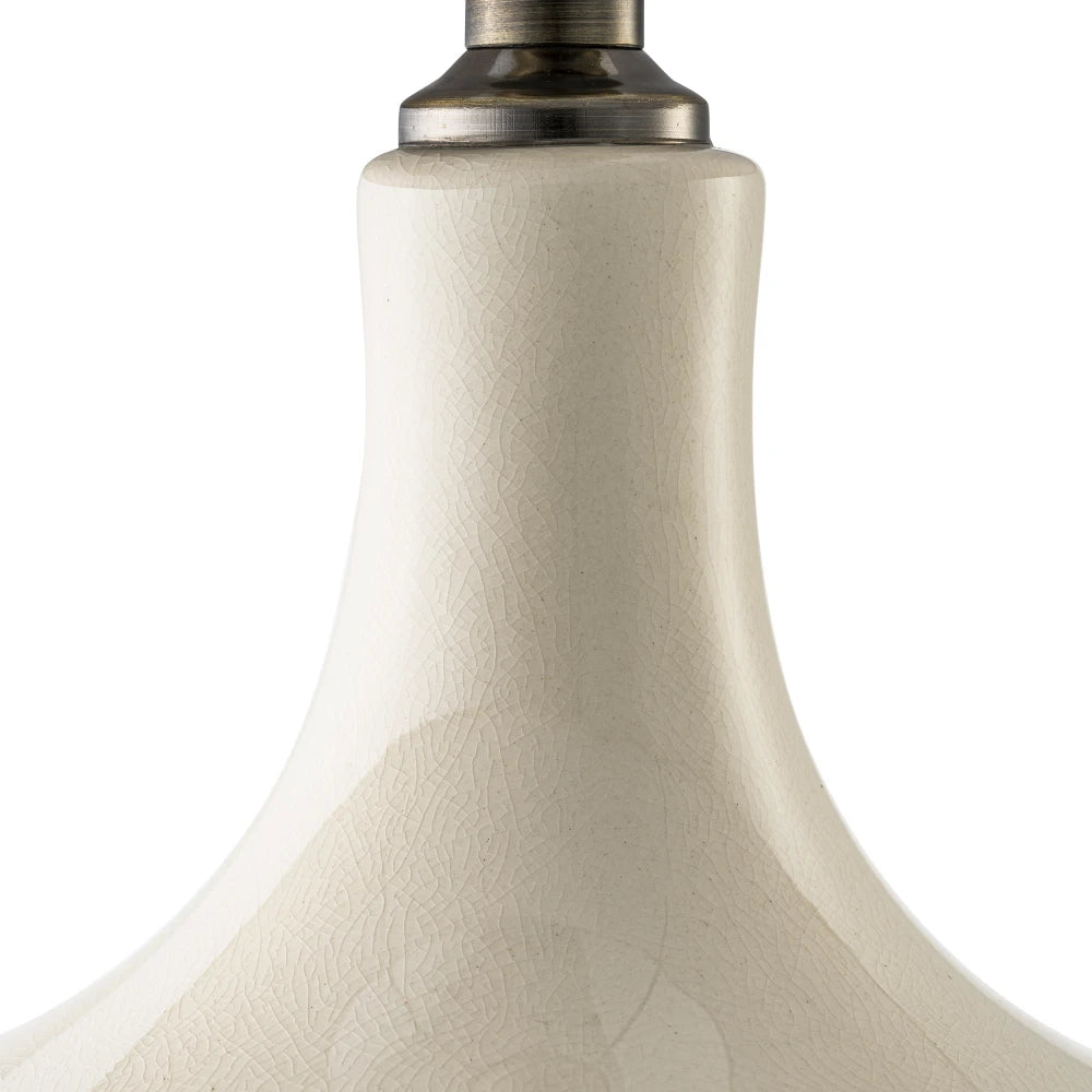 Veioza din Metal/Ceramica Alama/Alb si Stofa Crem H64.5xL46cm Jones Eichholtz