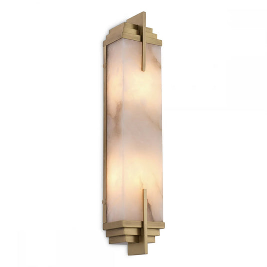 Aplica de perete din Metal Alama si Alabastru Alb H51xL10.5cm Harman Eichholtz