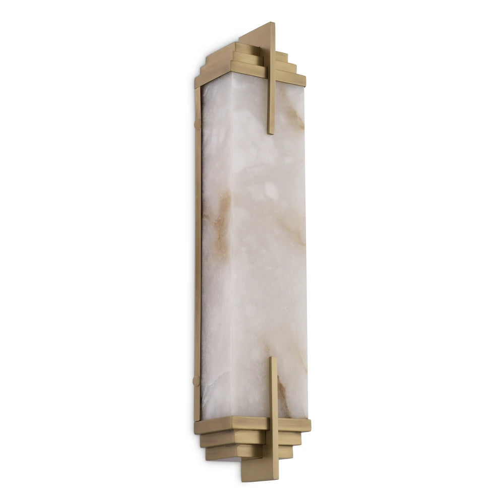 Aplica de perete din Metal Alama si Alabastru Alb H51xL10.5cm Harman Eichholtz