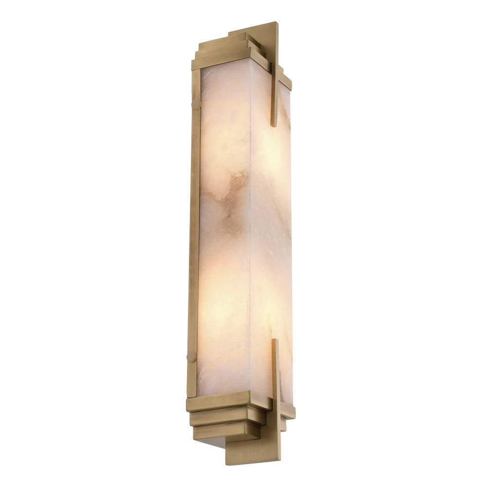 Aplica de perete din Metal Alama si Alabastru Alb H51xL10.5cm Harman Eichholtz