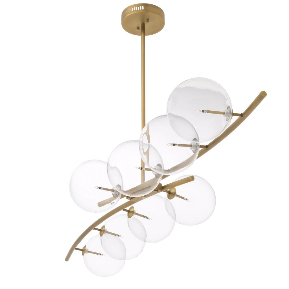 Candelabru din Metal Alama si Sticla Transparent H20xL117cm Spezia Eichholtz