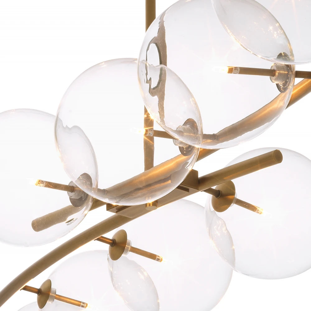 Candelabru din Metal Alama si Sticla Transparent H20xL117cm Spezia Eichholtz