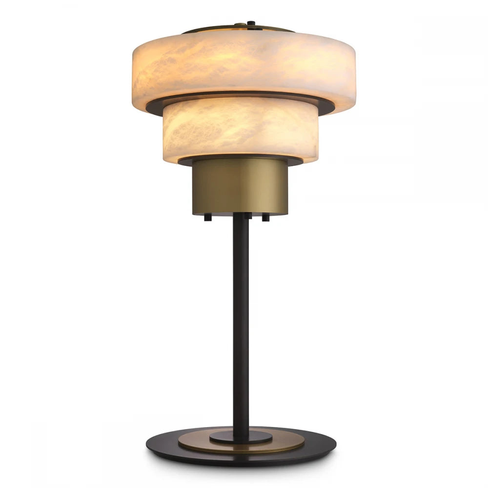 Veioza din Metal Alama si Alabastru Alb H66.5xL35cm Zereno Eichholtz