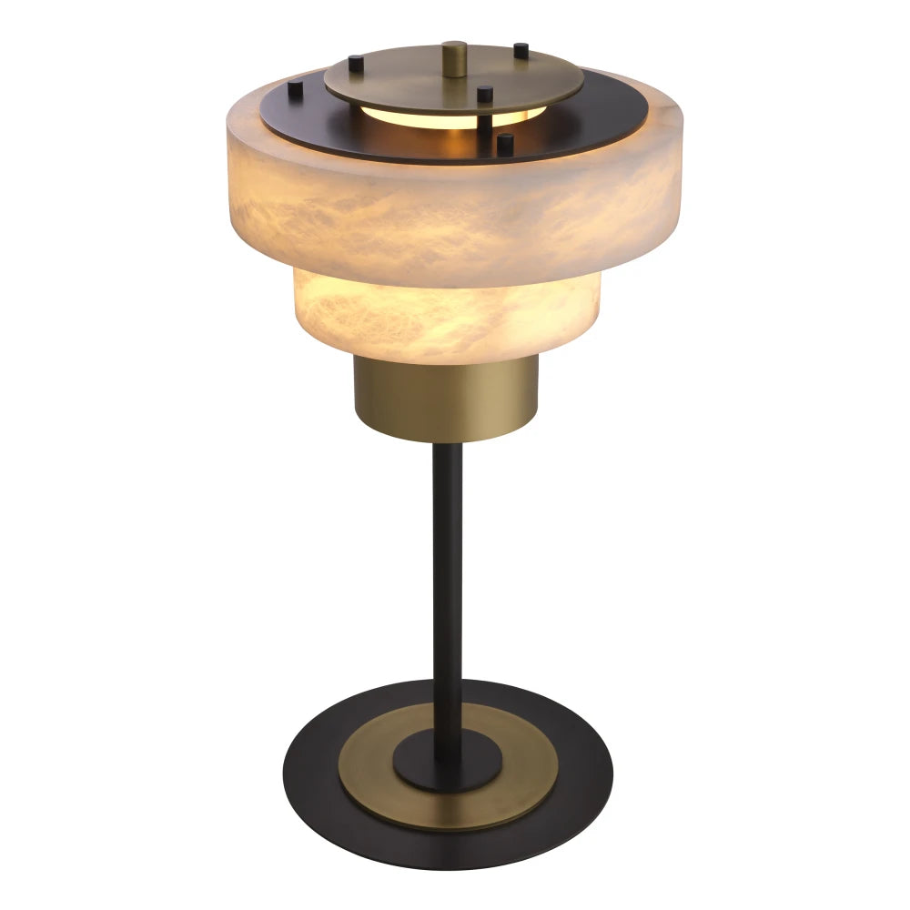 Veioza din Metal Alama si Alabastru Alb H66.5xL35cm Zereno Eichholtz