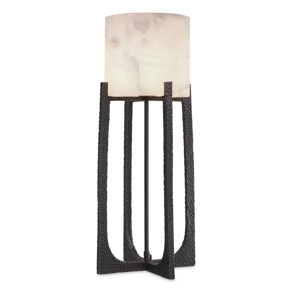 Veioza din Metal Bronz si Alabastru Alb H68.5xL29cm Fraser L Eichholtz