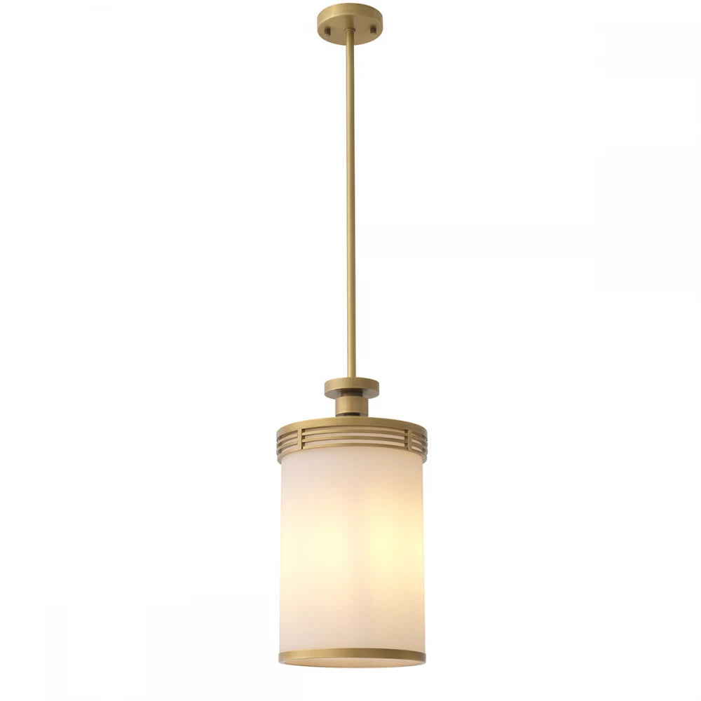 Pendul din Metal Alama si Sticla Alb H123.5xD28.5cm Fayence Eichholtz