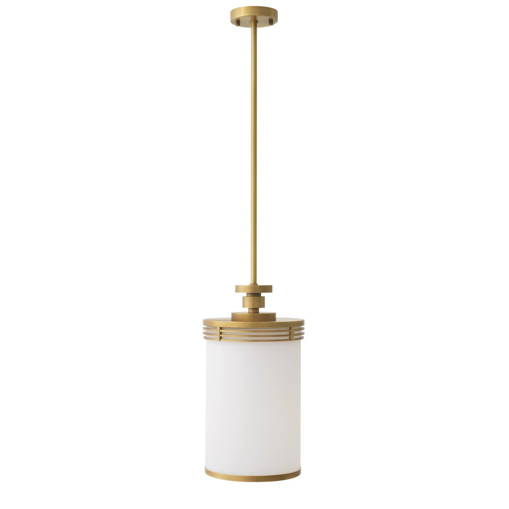 Pendul din Metal Alama si Sticla Alb H123.5xD28.5cm Fayence Eichholtz