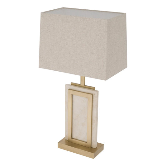 Veioza din Metal/Travertin Alama/Bej si Stofa Bej H77.5xL41cm Murray Eichholtz