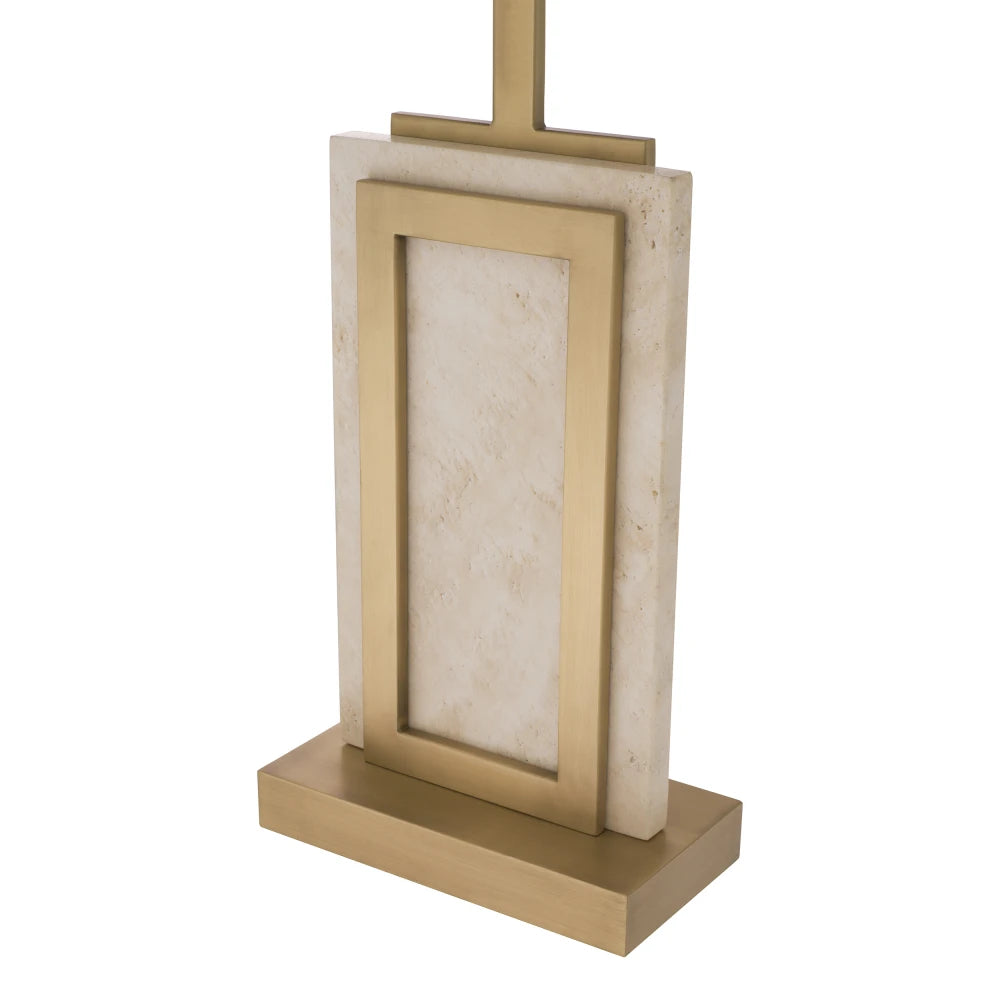 Veioza din Metal/Travertin Alama/Bej si Stofa Bej H77.5xL41cm Murray Eichholtz