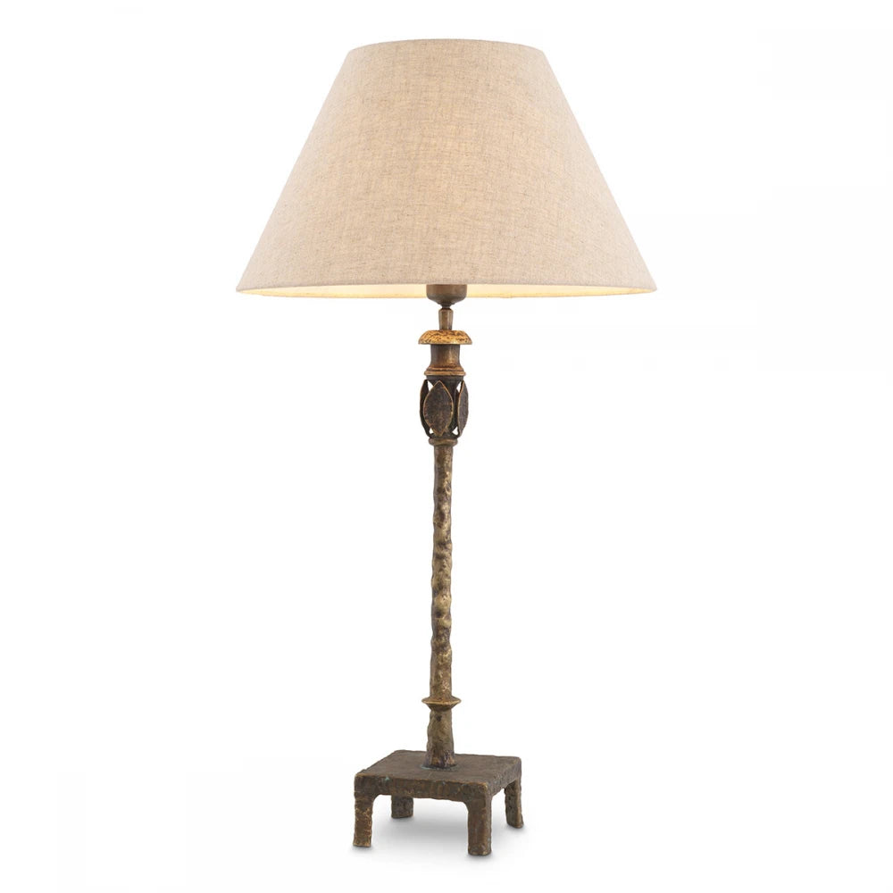 Veioza din Metal Alama si Stofa Bej H84xL44.5cm Santoro Eichholtz