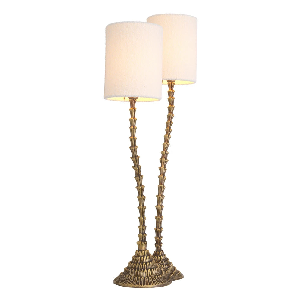 Veioza din Metal Alma si Stofa boucle Alb H78xL39cm Forenza Eichholtz