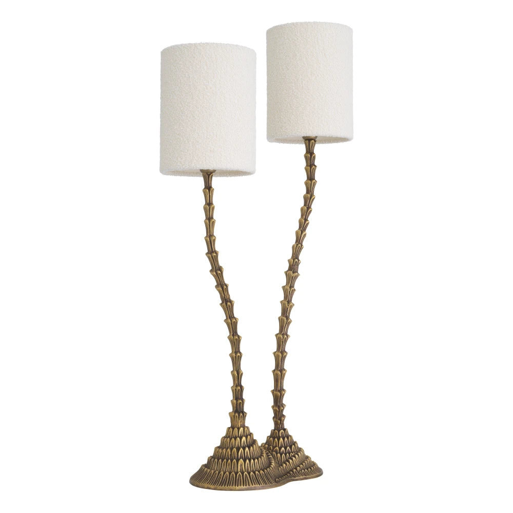 Veioza din Metal Alma si Stofa boucle Alb H78xL39cm Forenza Eichholtz